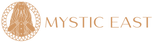 Mystic East logo with a stylized figure and text on a white background